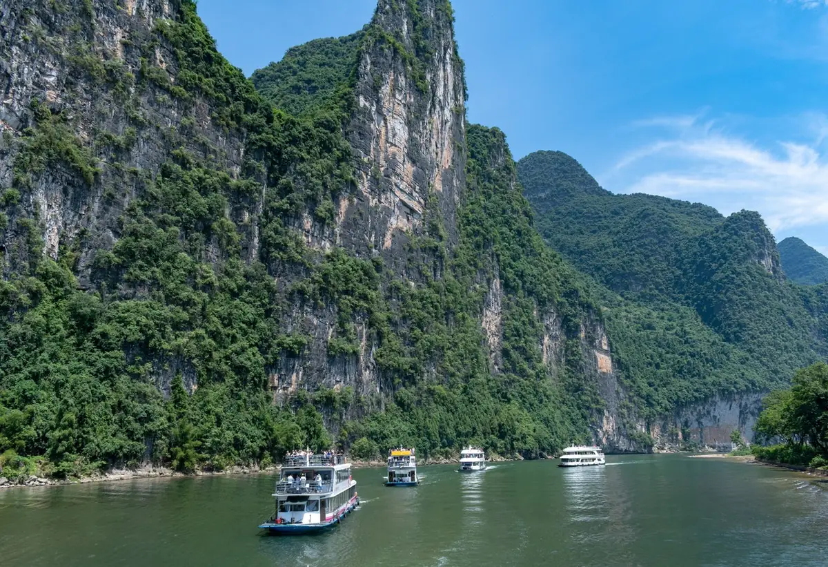 Xingping pier and Li River waterfront